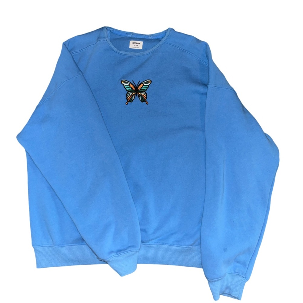 Cotton On blue butterfly crewneck